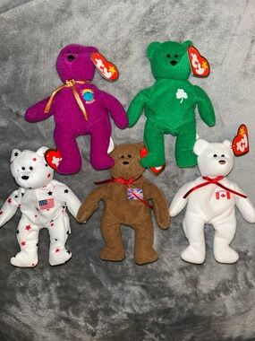 Lot Of 5 Teenie Beanie Baby Bears